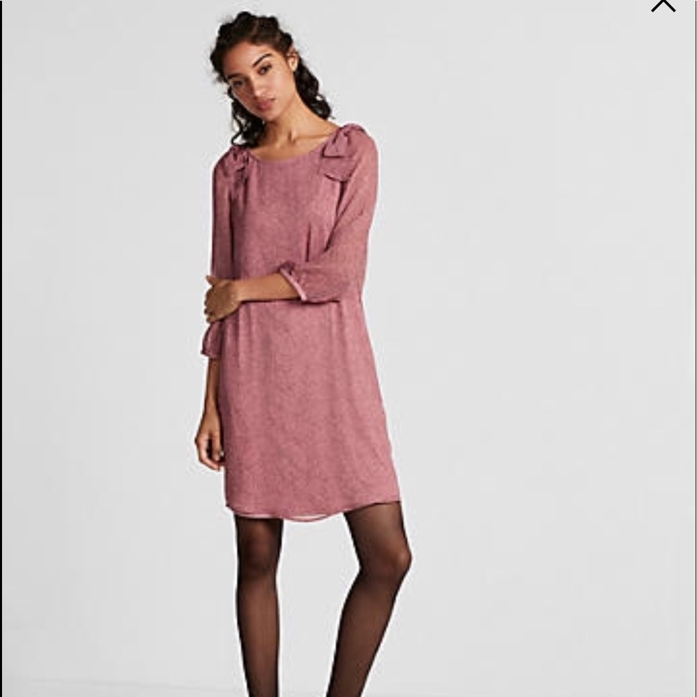 Express Bow Shoulder Shift Dress